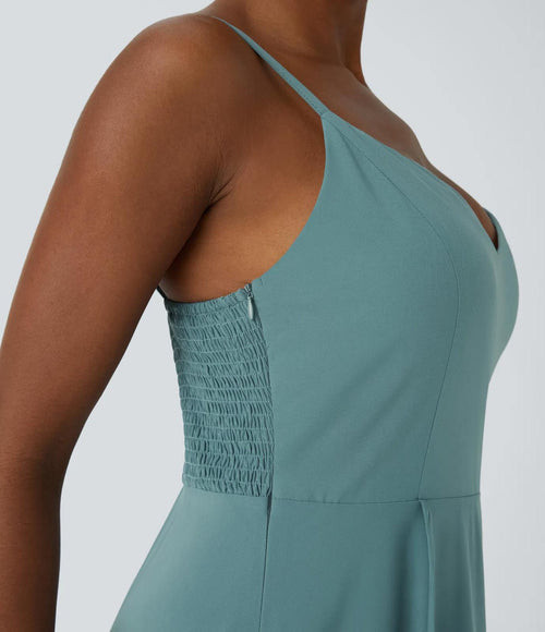 NWT Halara Breezeful™ Shirred High Low Flowy Quick Dry Maxi Slip Dress Size - M