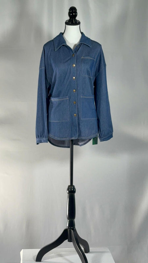 NWT Halara Oversized Denim Button-Up Shirt Jacket Size Small