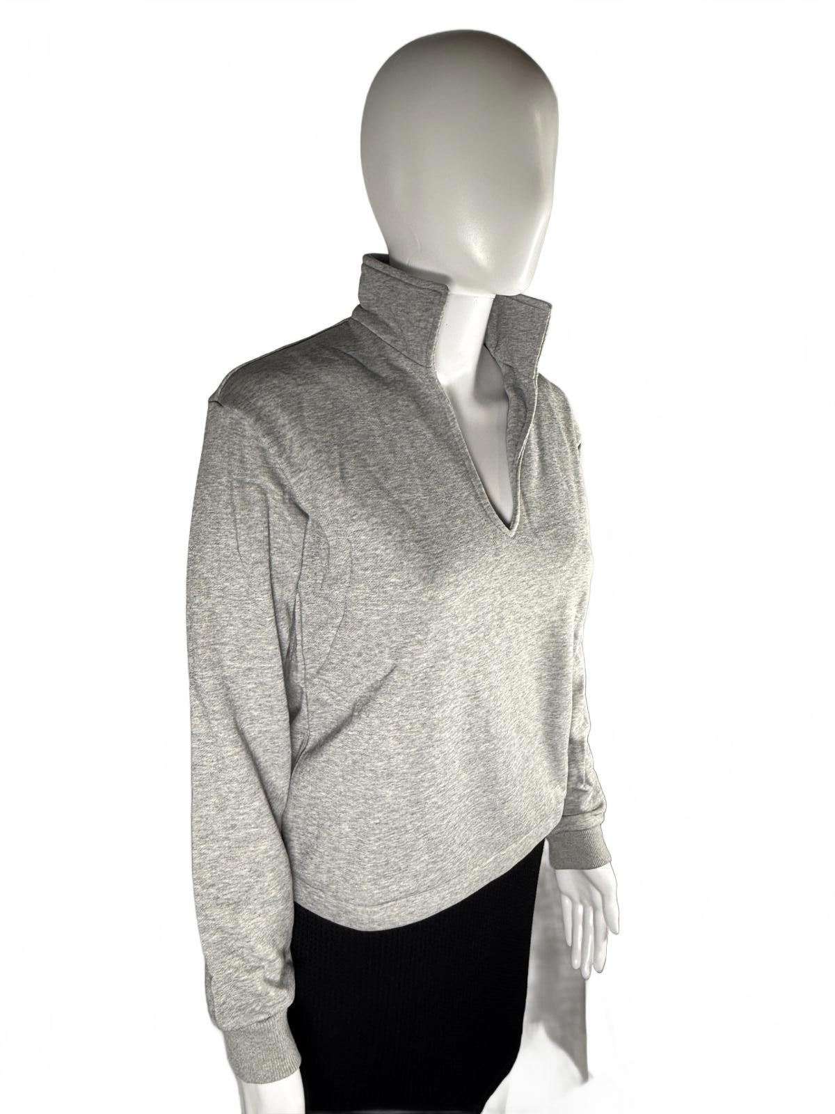 LBLC The Label Tamara V-Neck Sweatshirt Heather Grey Sweat Size XS