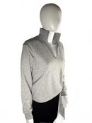 LBLC The Label Tamara V-Neck Sweatshirt Heather Grey Sweat Size XS