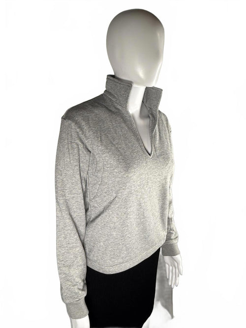 LBLC The Label Tamara V-Neck Sweatshirt Heather Grey Sweat Size XS