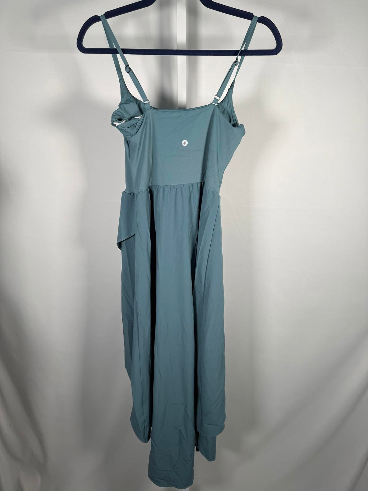 NWT Halara Breezeful High Low 2-Piece Pocket Flowy Casual Dress Stone Blue XS