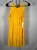 NWT Eliza J Yellow Midi Dress with Eyelet Detail Size 4