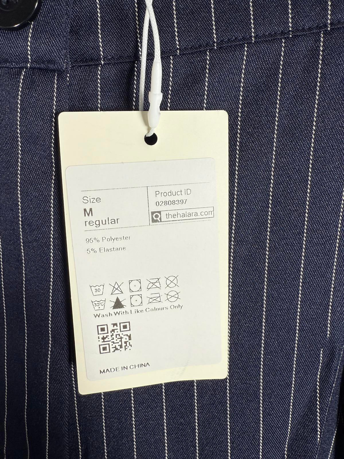 NWT Halara High Waist Zipper Pocket Wide Leg Striped Work Pant After Midnight M