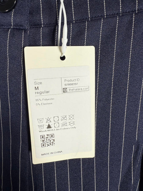 NWT Halara High Waist Zipper Pocket Wide Leg Striped Work Pant After Midnight M