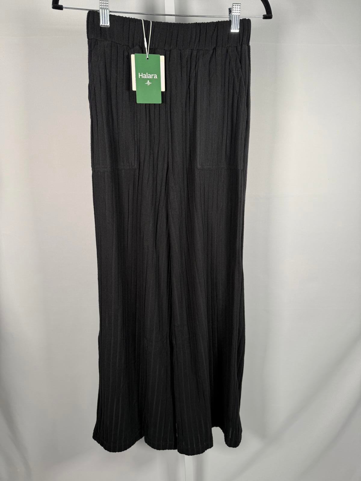 NWT Halara Ribbed Knit High Waisted Pockets Wide Leg Casual Pants Size Small