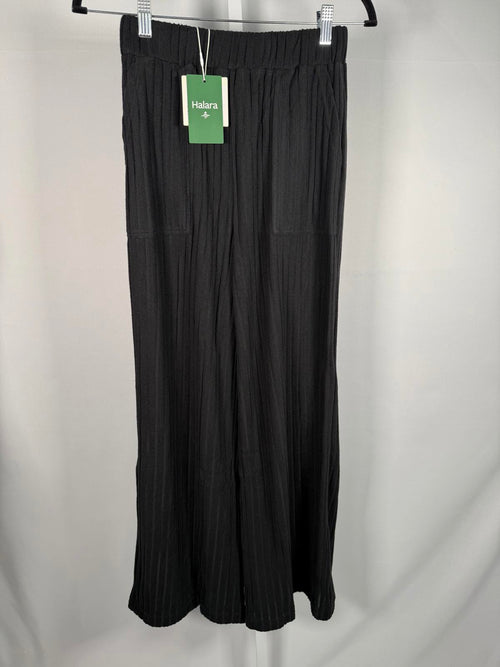 NWT Halara Ribbed Knit High Waisted Pockets Wide Leg Casual Pants Size Small