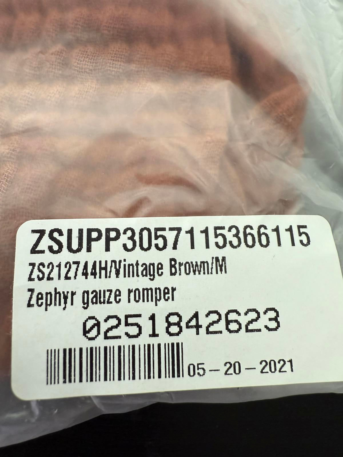 NWT REVOLVE Z Supply Zephyr Romper Brown Medium