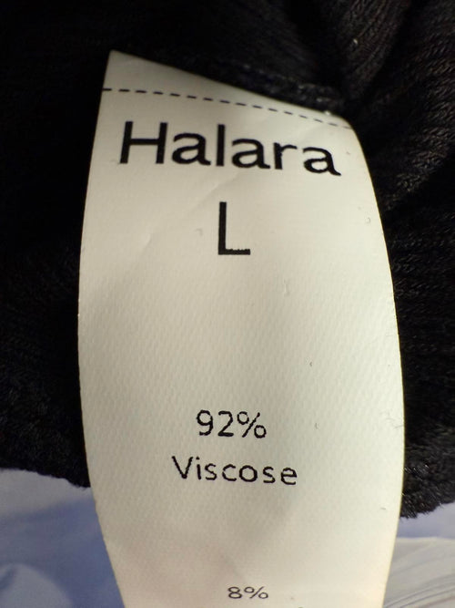 NWT Halara Ribbed Knit Square Neck Long Sleeve Skinny Casual Bodysuit Black L