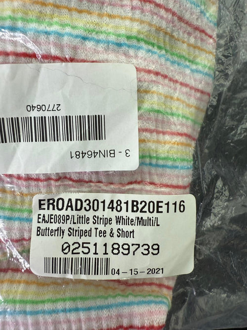 NWT REVOLVE by Emerson Road Butterfly Striped Tee & Short White Multi Size L