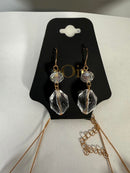 NWT nOir Jewelry Clear Beaded Necklace and Earring Set