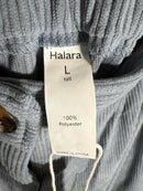 NWT Halara Mid Rise Zipper Pocket Corduroy Casual Pants Cloud Gray Blue Size L