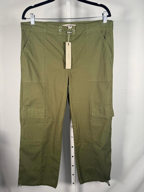 NWT Hudson Women's Drawstring Cargo Parachute Pants Green Size Medium