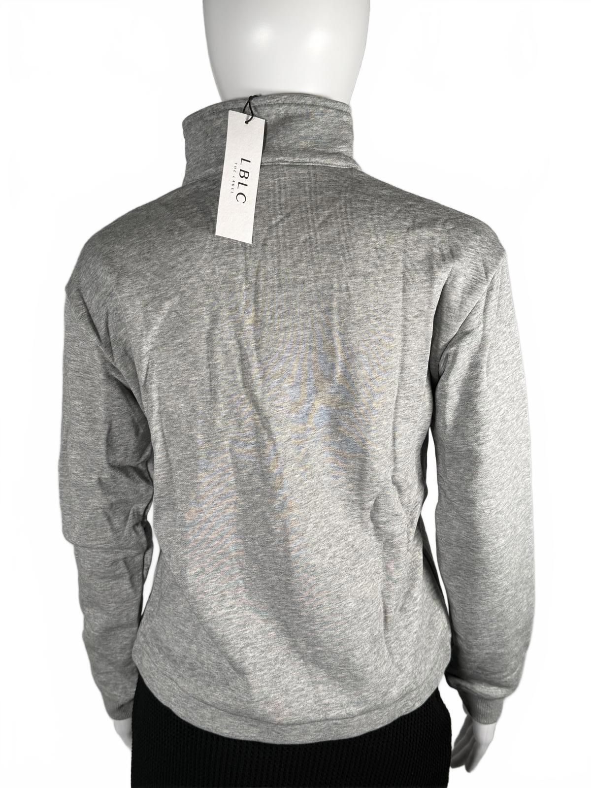 LBLC The Label Tamara V-Neck Sweatshirt Heather Grey Sweat Size XS