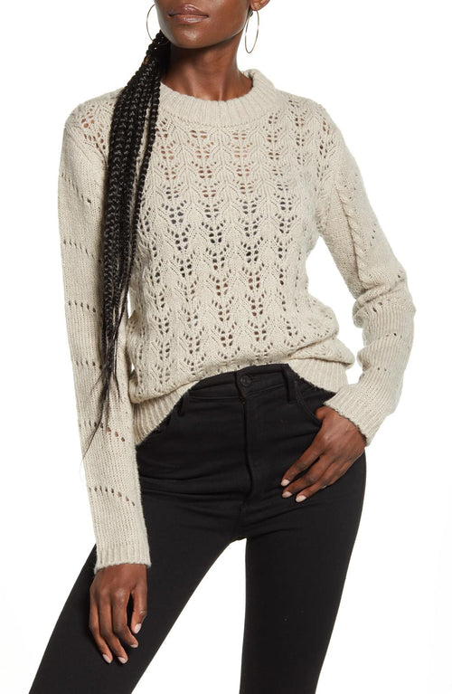 NWT English Factory Fuzzy Knit Sweater Heather Gray Pullover Size Small