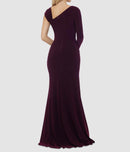 Betsy & Adam Women's Red Asymmetric Ruched Gown Dress Size 8