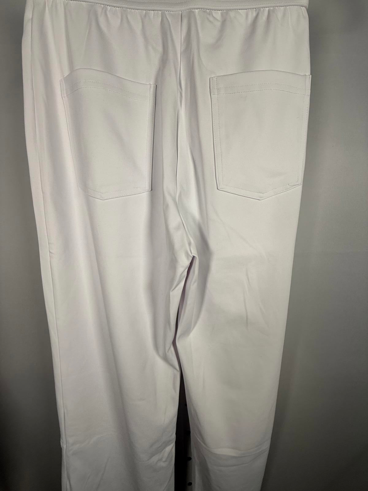 NWT Halara High Waist Button Multiple Pockets Strght Leg Casual Pants White- XS