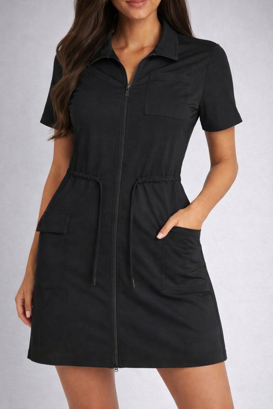 NWT Halara full Zip up Dress with Pockets Black Large