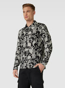 The Kooples Slim Fit Viscose Button Down Shirt Black Men’s Medium NWT