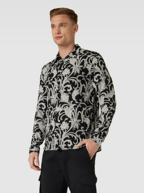The Kooples Slim Fit Viscose Button Down Shirt Black Men’s Medium NWT