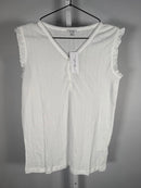 NWT Revolve You Say Henley Ruffle Shortie Set White Size Small