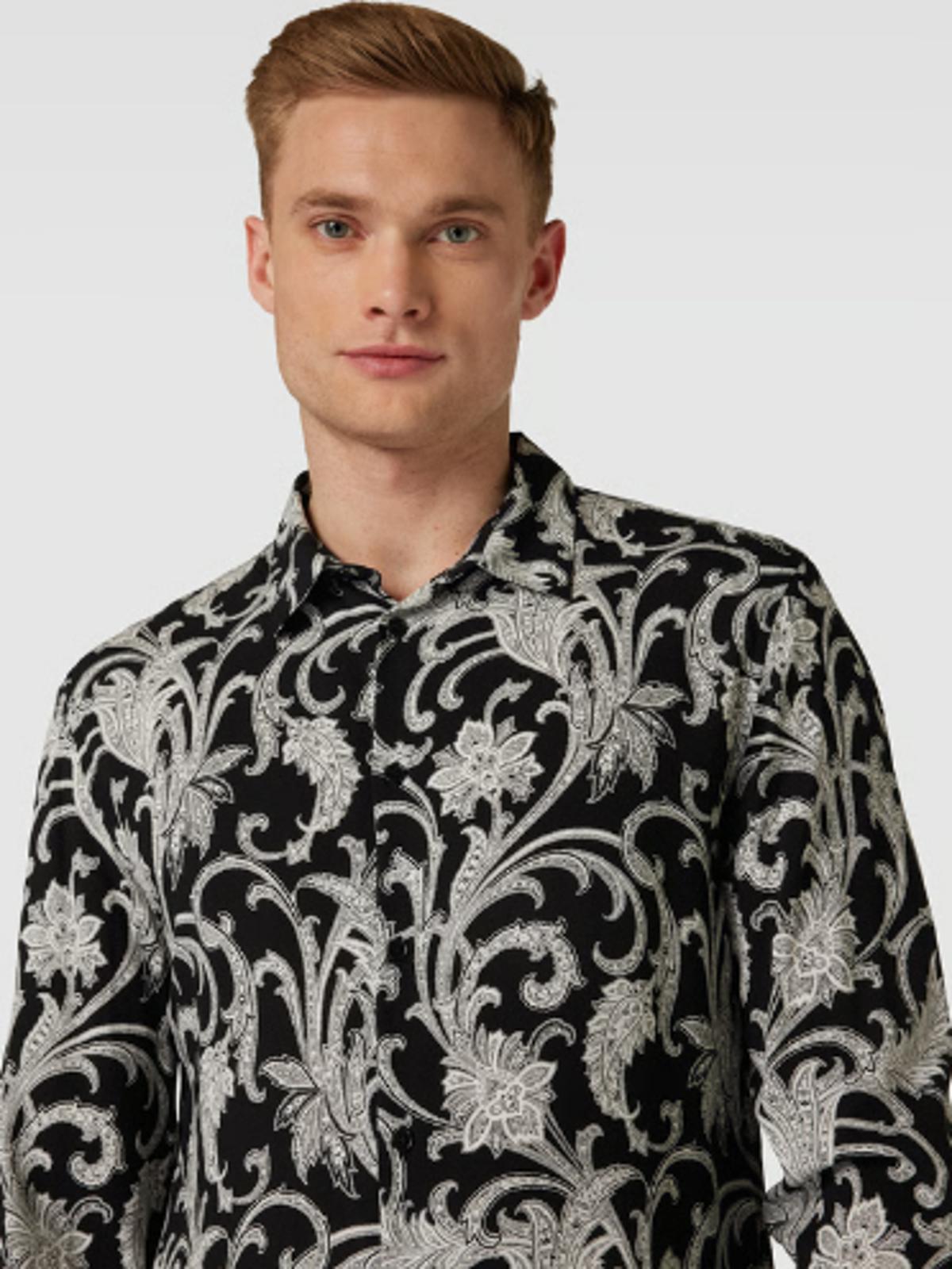 The Kooples Slim Fit Viscose Button Down Shirt Black Men’s Medium NWT