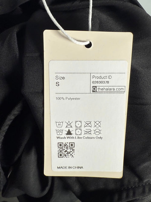 NWT Halara Sleeveless Curved Hem Mini Work Shirt Dress Black Size Small