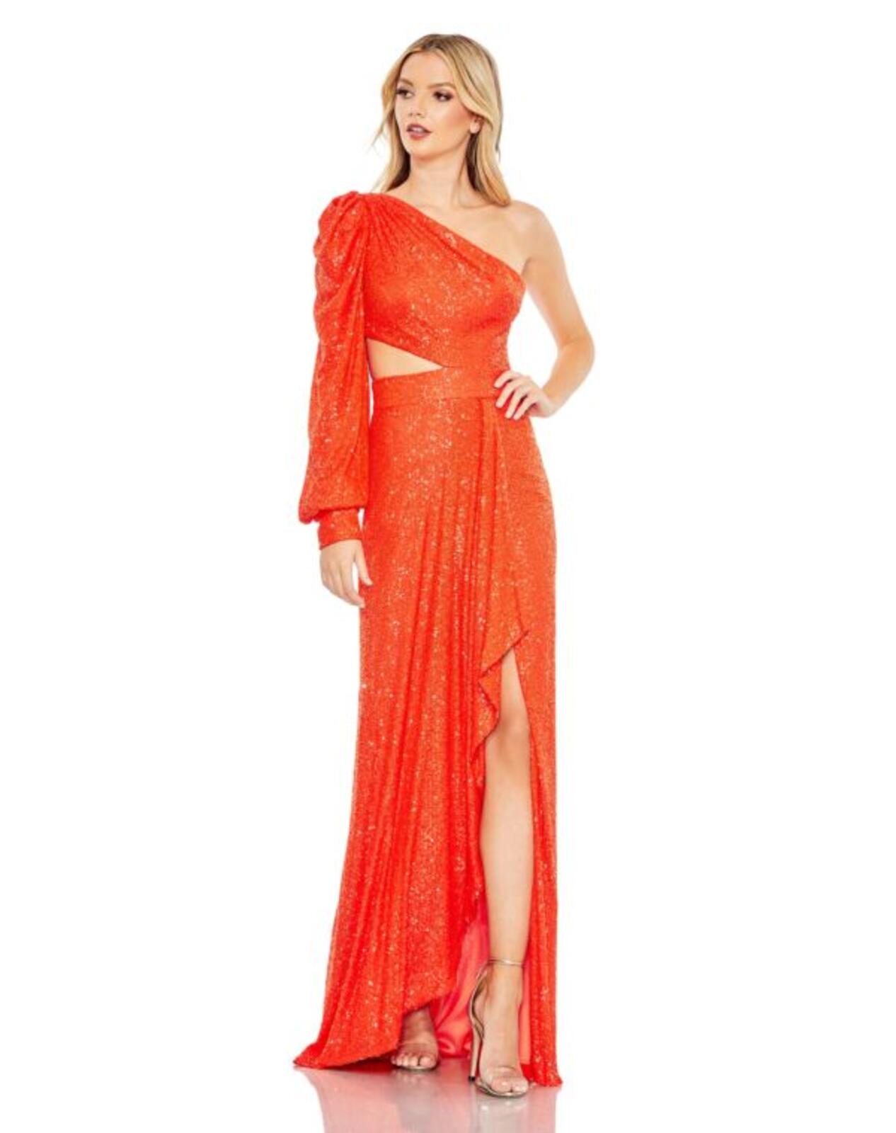 Ieena for Mac Duggal 26730 Cutout Waist One Sleeve Dress Size 6 NWT