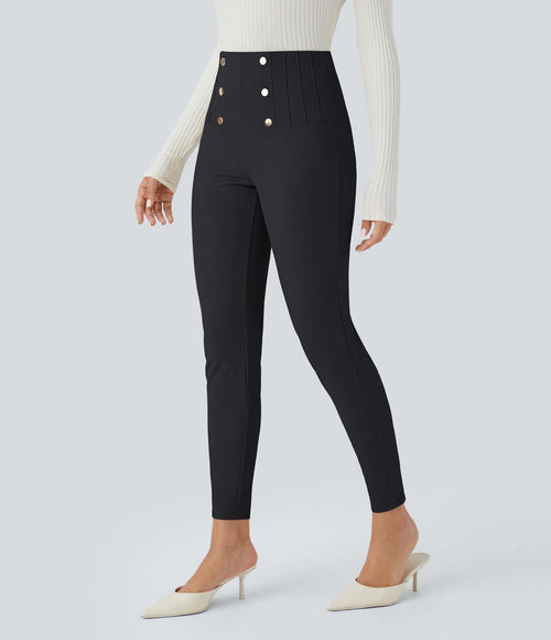 NWT Halara High Waisted Tummy Control Back Herringbone Leggings Size XS 7/8