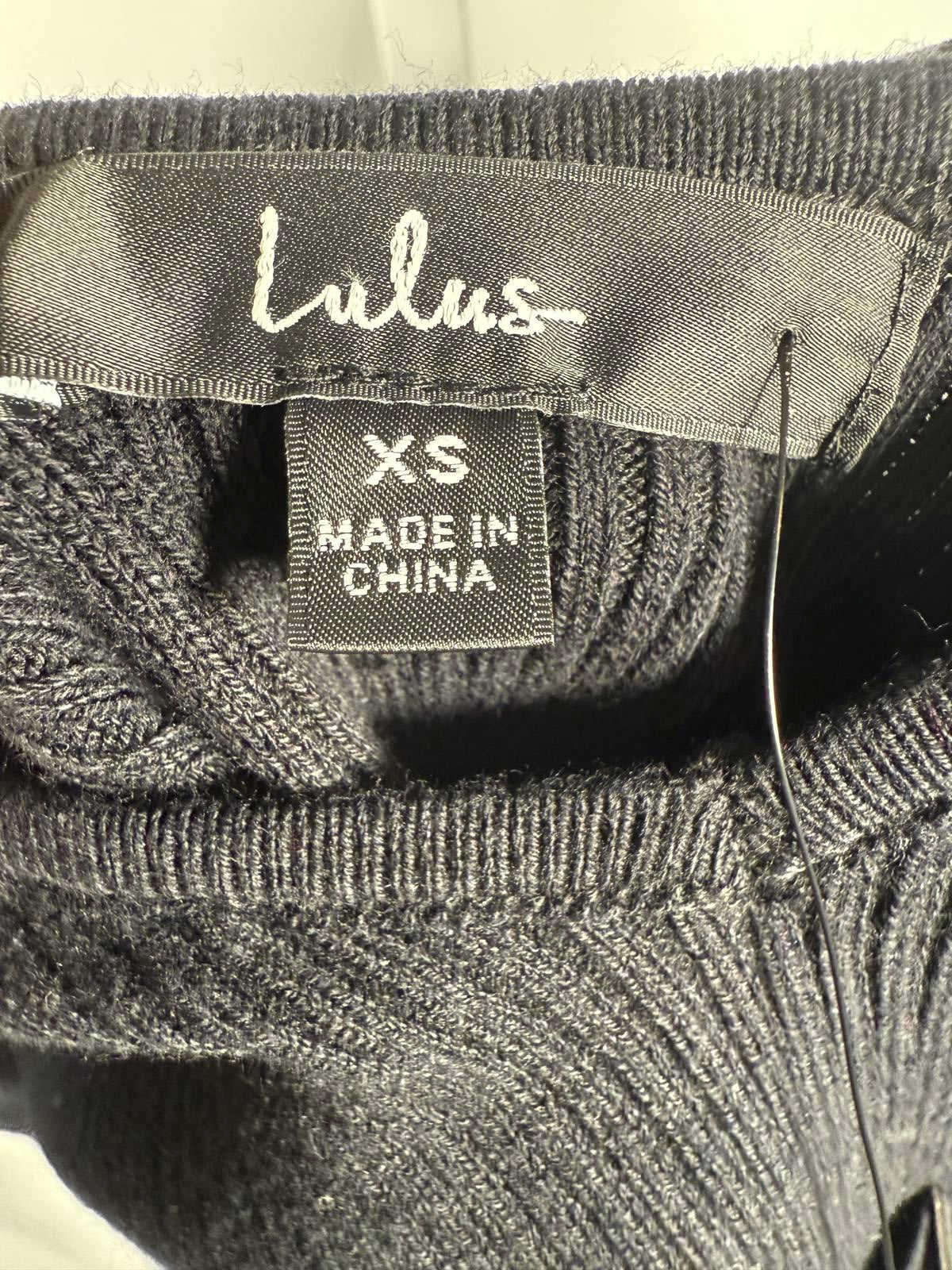 Lulus New Crush Black Ribbed Long Sleeve Bodysuit - XS