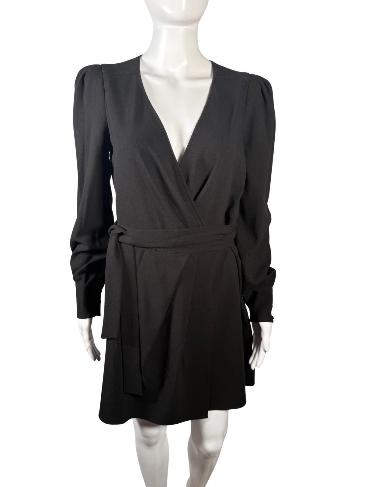 The Kooples Black Wrap Dress US Size Small, FR 1 NWT