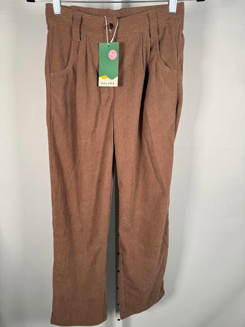 NWT Halara High Waisted Corduroy Casual Pants Cocoa Brown Size XS Petite