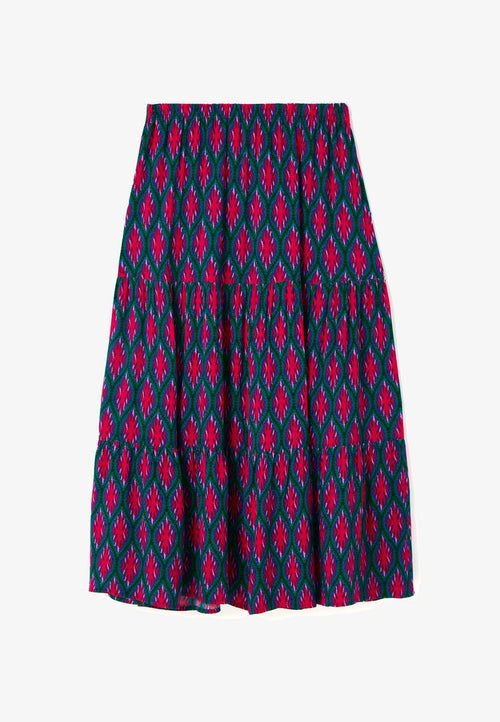 NWT PIOMBO A-line Skirt Pink Green Size M