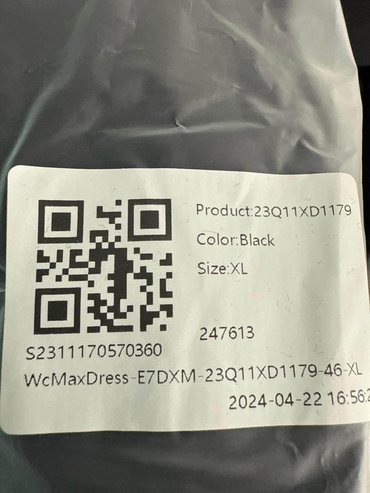 NWT Halara Henley Long Sleeve Flare Maxi Casual Dress Black Size XL