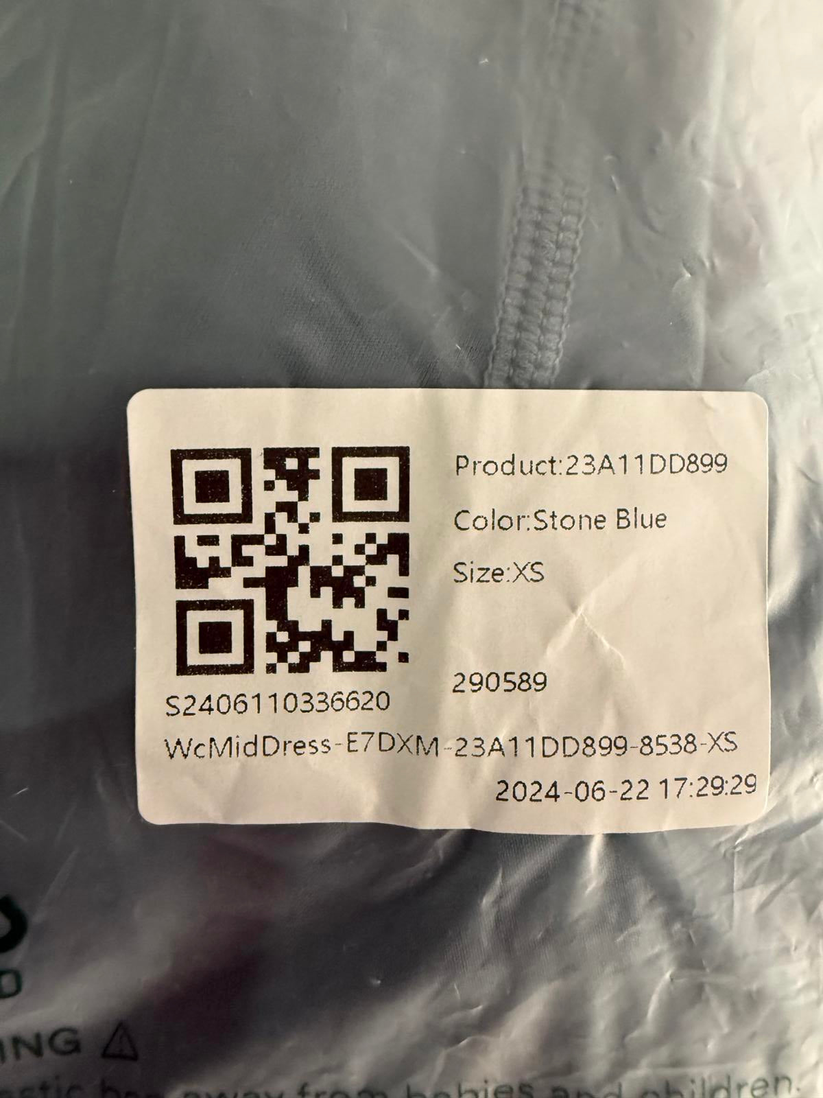 NWT Halara Breezeful High Low 2-Piece Pocket Flowy Casual Dress Stone Blue XS