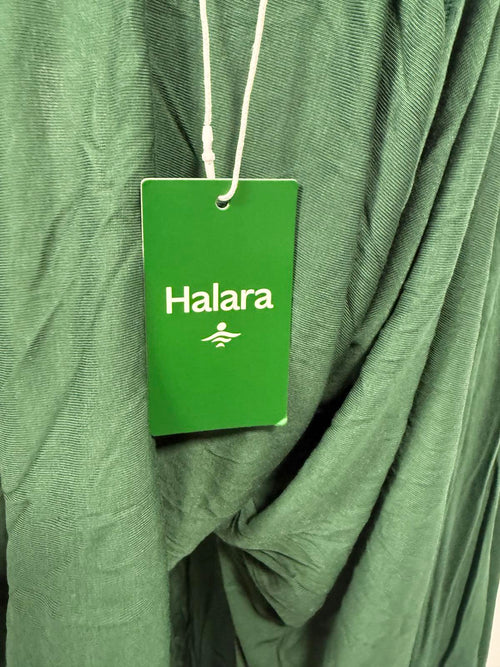 NWT Halara Ribbed Cowl Neck Lace Up Midi Dress Green S