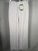 NWT Halara High Waist Button Multiple Pockets Strght Leg Casual Pants White- XS