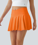 NWT Halara SoftlyZero High Waisted Crossover 2-in-1 Pocket Flare Tennis Skirt XS