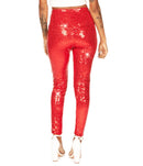 NWT Tipsy Elves Red Sequin High Waisted Leggings Size Large