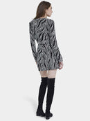 NWT The Kooples Black White Abstract Dot Print Mini Dress FR 1 US Small