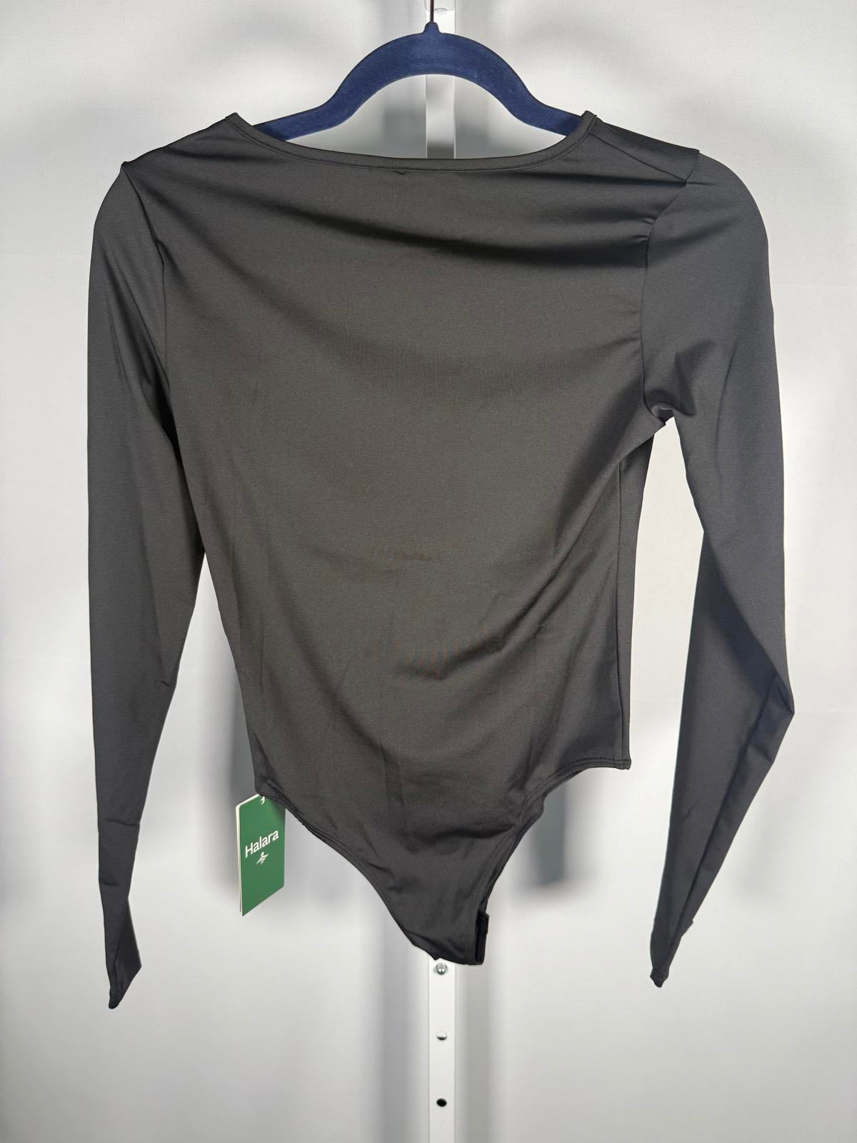 NWT Halara Round Neck Long Sleeve Casual Bodysuit Black S