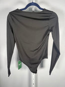 NWT Halara Round Neck Long Sleeve Casual Bodysuit Black S