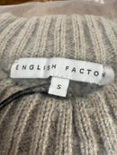 NWT English Factory Fuzzy Knit Sweater Heather Gray Size S