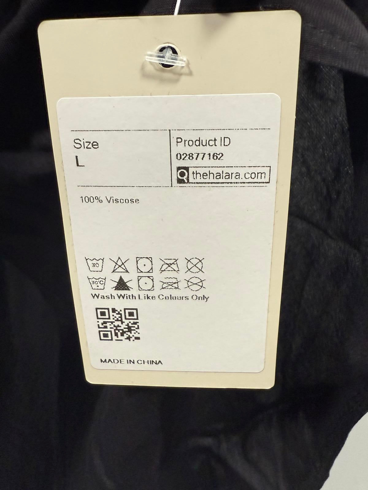 NWT Halara Deep V Neck Butterfly Sleeve Pocket Flowy Maxi Casual Dress Black L