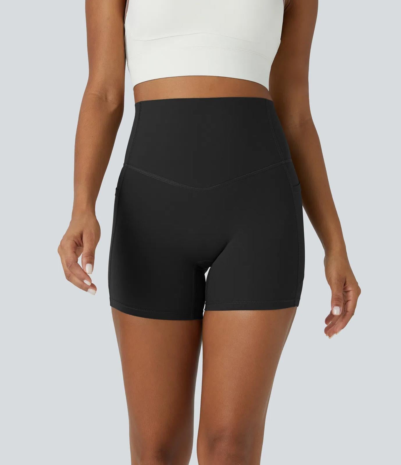 Halara UltraSculpt High Waisted Tummy Control Side Pocket  Biker Shorts Size S