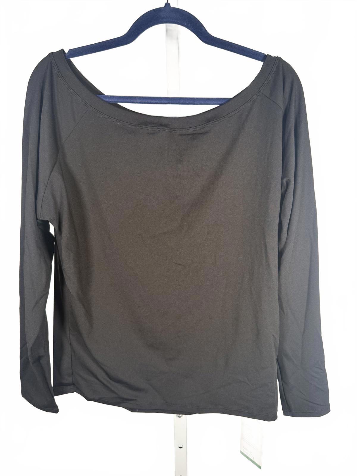 NWT Halara Boat neck long sleeve Tshirt Black L