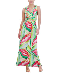 NWT Jessica Howard Women's Sleeveless V-Neck Knot-Front Maxi Dress Size 6