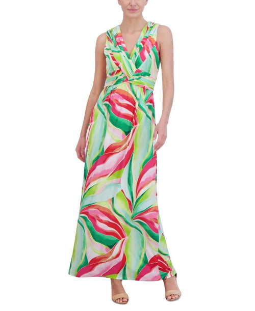 NWT Jessica Howard Women's Sleeveless V-Neck Knot-Front Maxi Dress Size 6