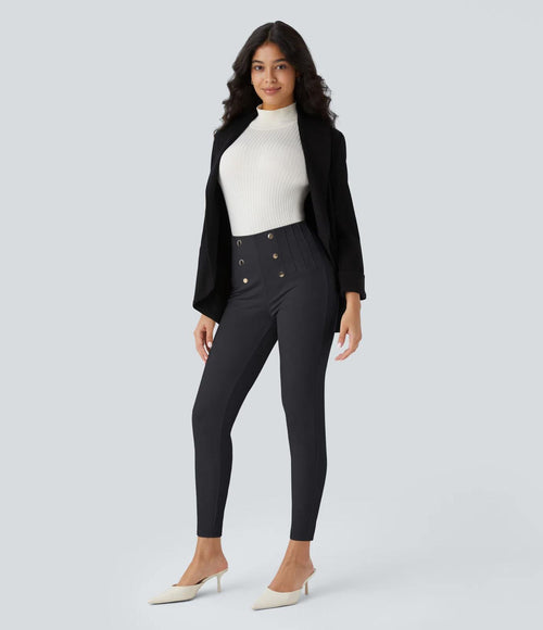 NWT Halara High Waisted Tummy Control Back Herringbone Leggings Size XS 7/8