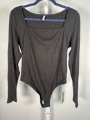 NWT Halara Ribbed Knit Square Neck Long Sleeve Skinny Work Bodysuit Size XL